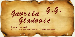 Gavrila Gladović vizit kartica
